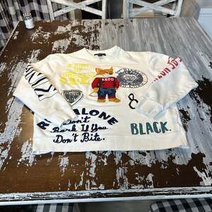 AKOO Fox Graphics Crewneck Sweatshirt Off-White Mens XL